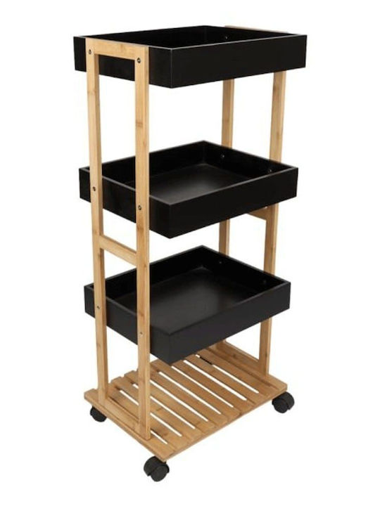 Ankor Kitchen Trolley in Black Color 40x30x88cm