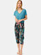 Minerva Pantaloni Pijamale pentru Femei Marine