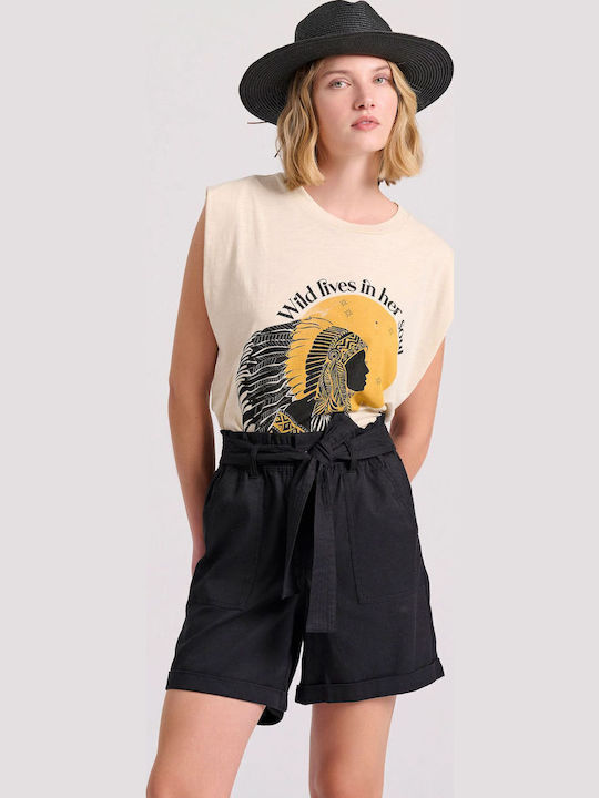Funky Buddha Women's High-waisted Shorts Black