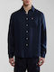 Glinen Langärmlig Leinen Hemd Darkblue