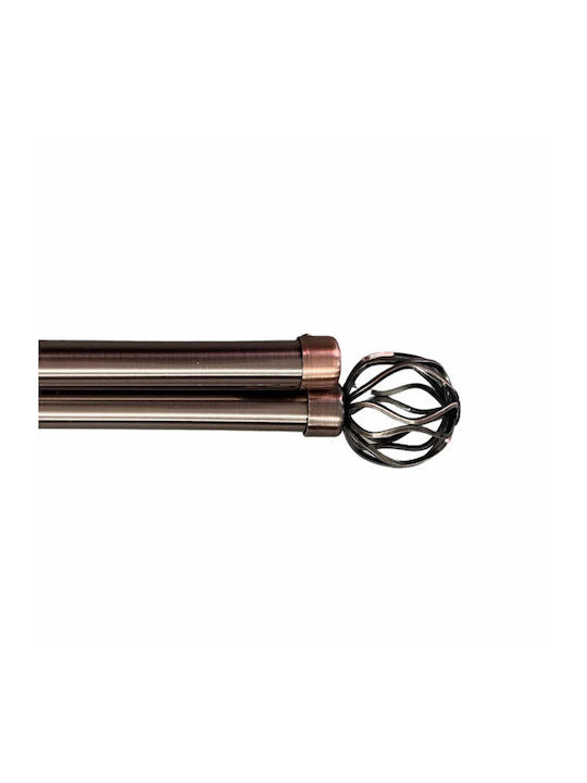 SpitiBazaar Ausziehbar Metallisch Vorhangstange Doppel mit Stange Φ28mm 160-300cm Bronze