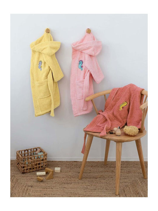 Palamaiki Kids Hooded Bathrobe Pink