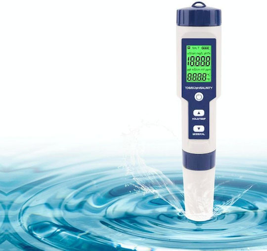 Ez-9909 Ph Соленост Температура Tds Ec 5-в-1 Тест Pen Многофункционален детектор за качество на водата