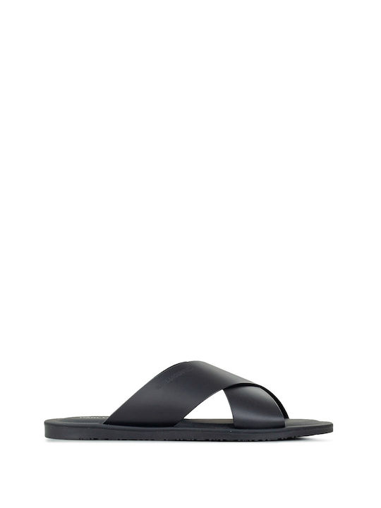 Karl Lagerfeld Leder Damen Flache Sandalen in Schwarz Farbe