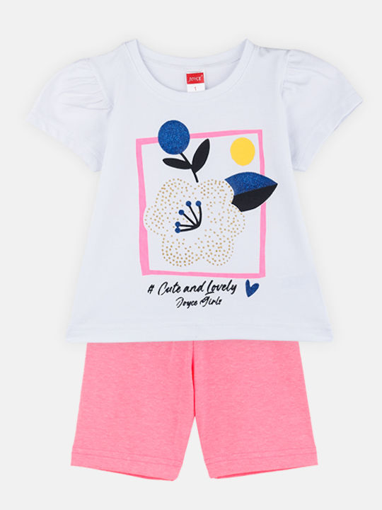 Joyce Kids' Set with Leggings Summer 2pcs White