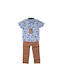 Set pentru copii cu pantaloni Vară 2buc Sky Blue
