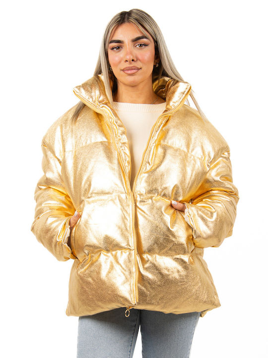 Metallic Oversized Gold Jacket