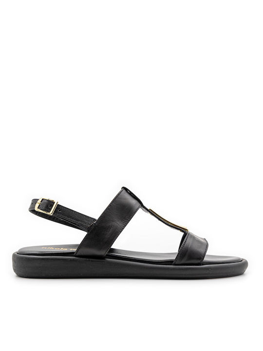 Nikola Rossi Leather Women's Sandals Black