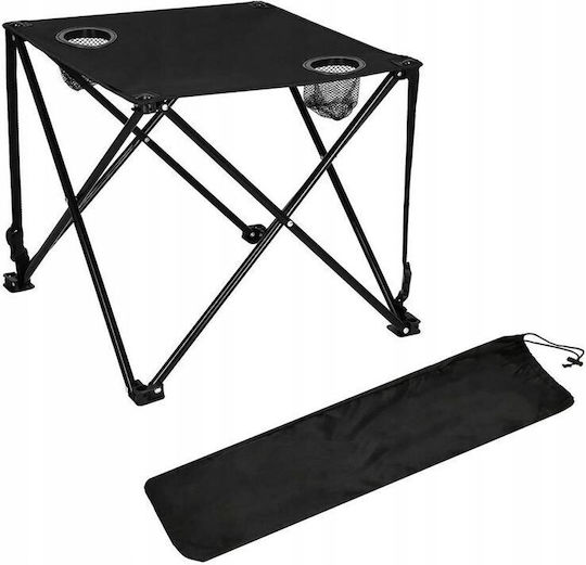 Table Metal for Camping Foldable 46x46x38cm Black