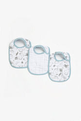 Mothercare Dinosaur Baby Bib Fabric Blue 3 Pieces