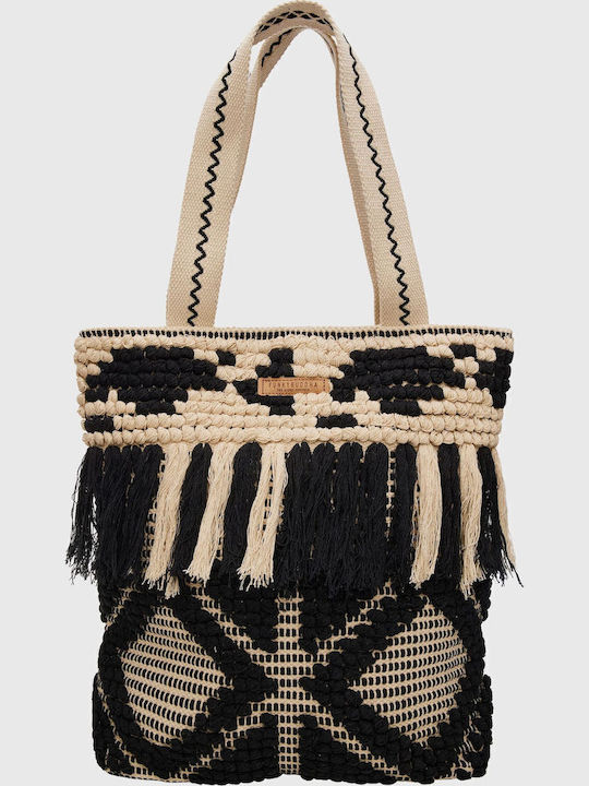 Funky Buddha Fabric Black Beach Bag