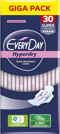 Every Day Hyperdry Super Ultra Plus Hygienepads mit Flügeln für Starke Strömung 30Stück