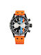 TW Steel Watch Chronograph Battery with Orange Rubber Strap