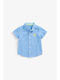 Kids Shirt Short-sleeved Denim Light Blue