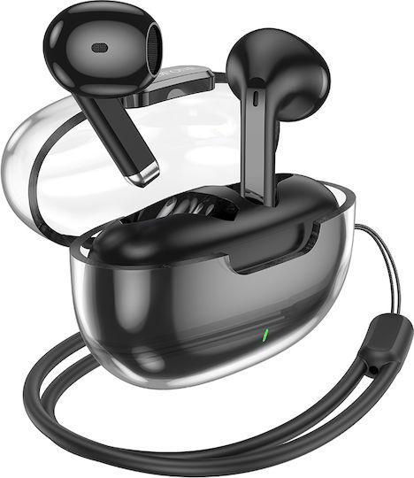 Borofone BW46 Ice Flake Earbud Bluetooth Handsfree Ακουστικά με Θήκη Φόρτισης Μαύρα