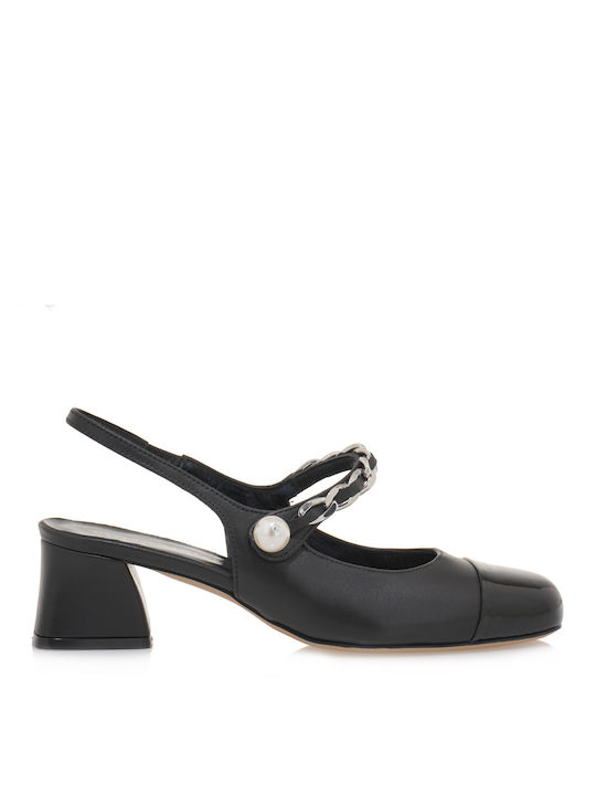 Sofia Baldi Leather Black Low Heels