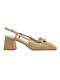 Fardoulis Leather Beige Heels