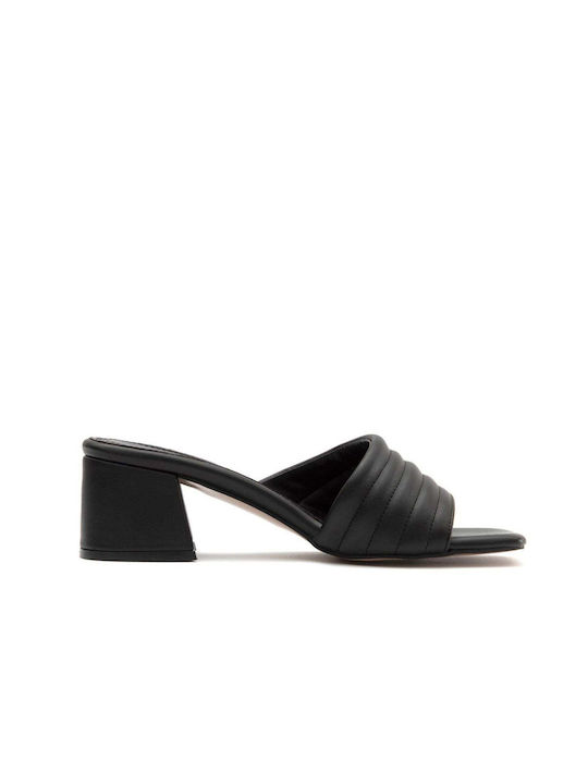 Fashion Attitude Piele Mules cu Toc în Negru Culoare