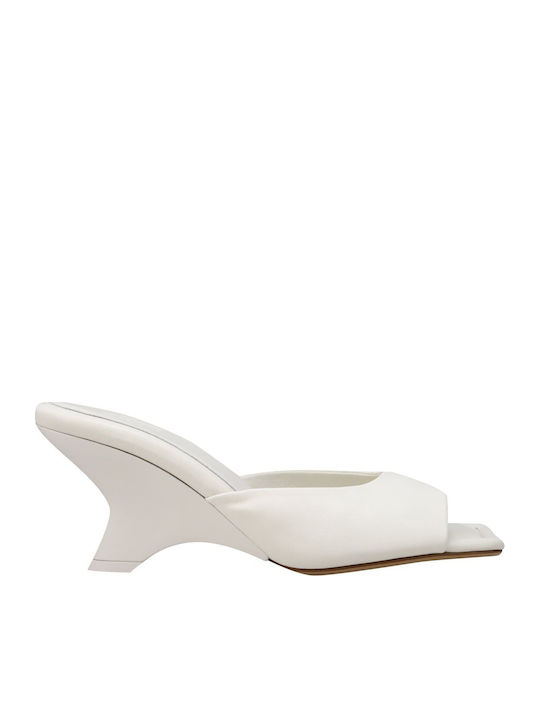 Gia Borghini Δερμάτινα Mules Εκρού
