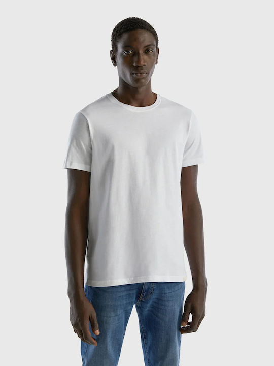 Benetton Herren T-Shirt Kurzarm Weiß