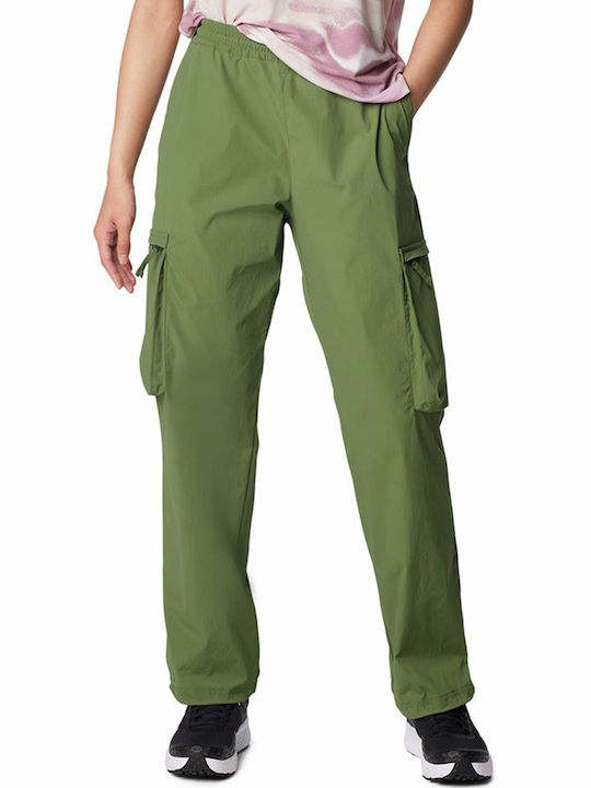 Columbia Women's Fabric Cargo Trousers with Elastic Green