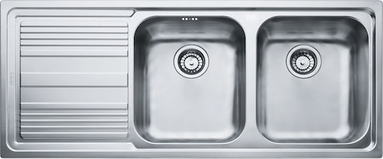 Franke Logica Line LLL 621-116 1010261037 Drop-In Spüle Links Inox Matt B116xT50cm Silber