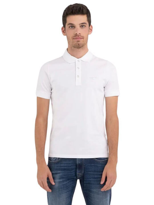 Replay Ανδρικό T-shirt Κοντομάνικο Polo Λευκό