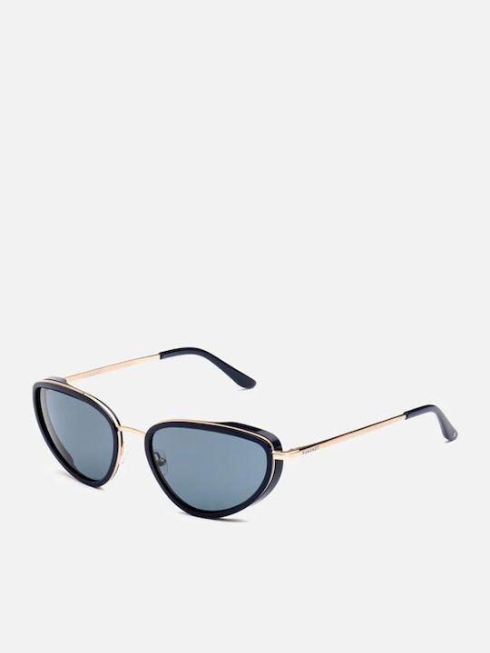 Women's Sunglasses with Black Frame and Gray Lens