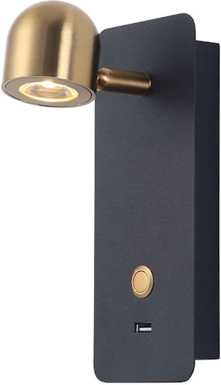 Zambelis Lights Modern Lamp Wall with Integrated LED and Warm White Light Black 8x8x8cm