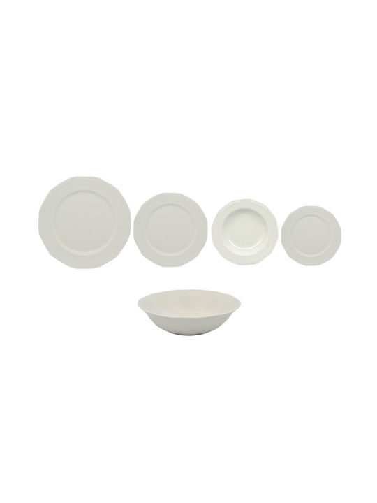 Simon White Porcelain Dinnerware Set 20pcs
