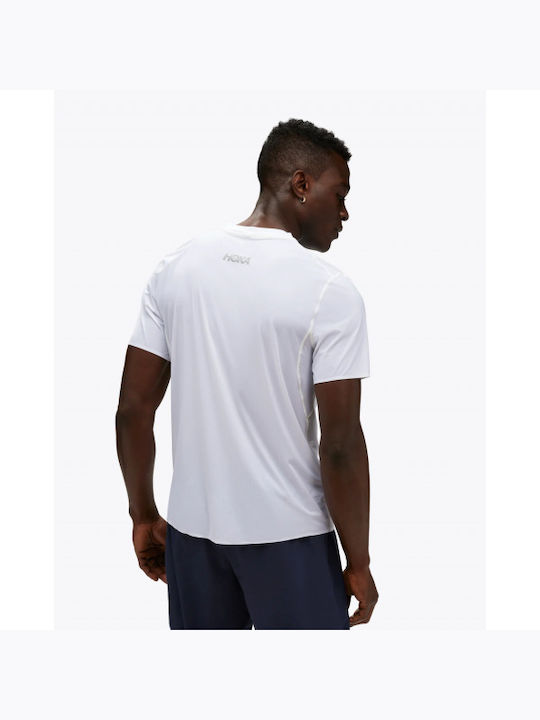 Hoka Ανδρικό Αθλητικό T-shirt Κοντομάνικο Polo White