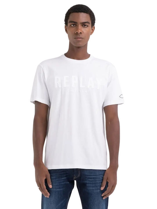Replay T-shirt Bărbătesc cu Mânecă Scurtă White