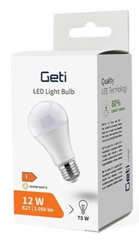 Geti Smart Lampe LED 12W für Fassung E27 und Form A60 Warmes Weiß