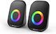 Kisonli X7 Ηχεία Υπολογιστή 2.0 με RGB Φωτισμό και Ισχύ 3W Μαύρα