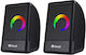 Kisonli L-8080 Ηχεία Υπολογιστή 2.0 με RGB Φωτισμό και Ισχύ 3W Μαύρα