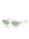 Prada Women's Sunglasses with Transparent Plastic Frame and Green Lens PR26ZS 14R20E