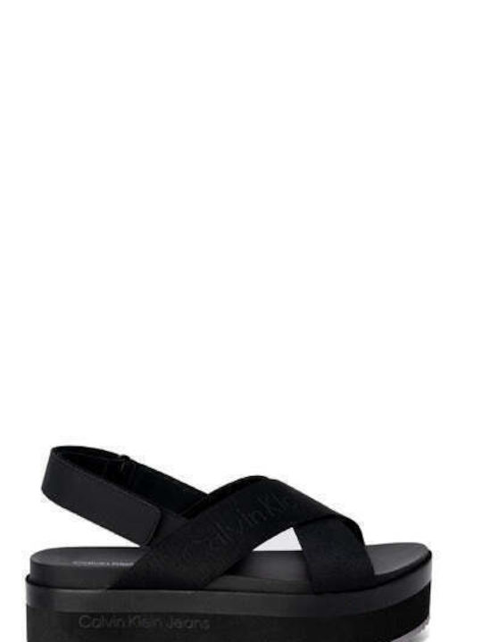 Calvin Klein Damen Flache Sandalen in Schwarz Farbe