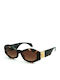 Damen Sonnenbrille mit Braun Schildkröte Kunststoff Gestell und Braun Verlaufsfarbe Linse