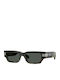 Versace Men's Sunglasses with Brown Tartaruga Plastic Frame and Gray Lens