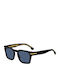 Boss Men's Sunglasses with Black Plastic Frame and Blue Lens HG 1625/S 807/KU