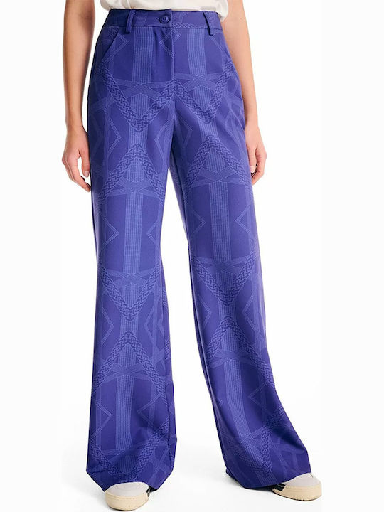 Emporio Armani Women's High Rise Pantaloons Sky Blue
