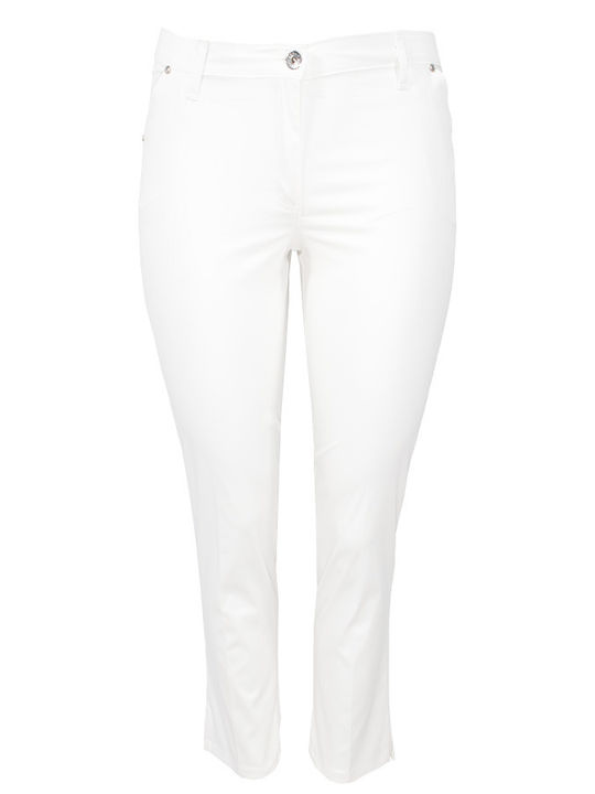 Forel Women's Cotton Trousers in Slim Fit White