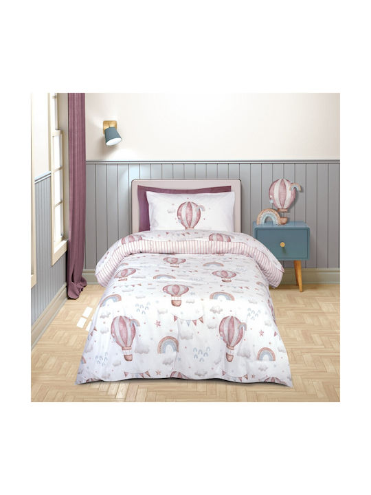 Greenwich Polo Club Set Kids Duvet Cover Single with Pillowcase Nude, White, Pink 160x240cm