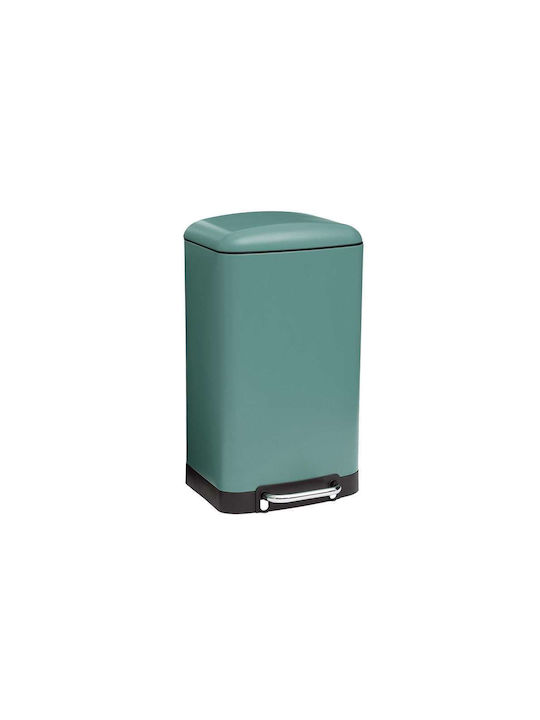 5Five Waste Bin Waste Metallic with Pedal Green 30lt 1pcs