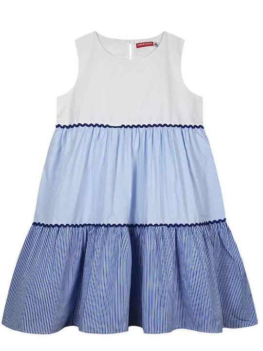 Energiers Kids Dress Striped Sleeveless White