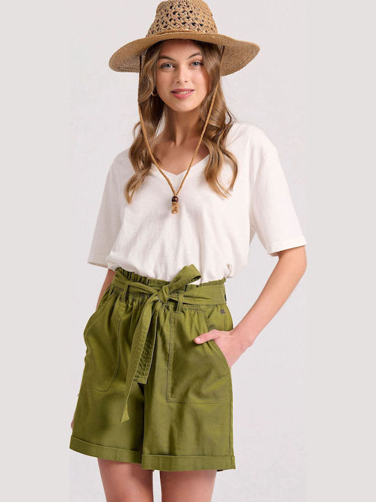 Funky Buddha Women's High-waisted Shorts green