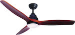 Aca Ceiling Fan 132cm with Light and Remote Control Brown