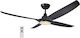 Izzy IZ-9044 Ceiling Fan 142cm with Light and Remote Control Black