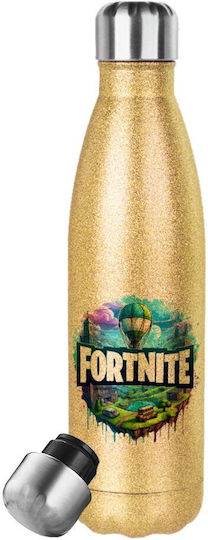 Koupakoupa Fortnite Land Stainless Steel Thermos Bottle 500ml Gold KP 23447 500ss Thermo Glitter Gold