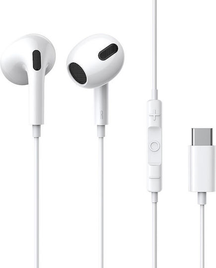 Baseus BG-20766 In-ear Handsfree Ακουστικά με Βύσμα USB-C Λευκό